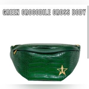 Jeffree Star Cosmetics Blood Money Crossbody Bag/Fanny Pack Green Faux Crocodile